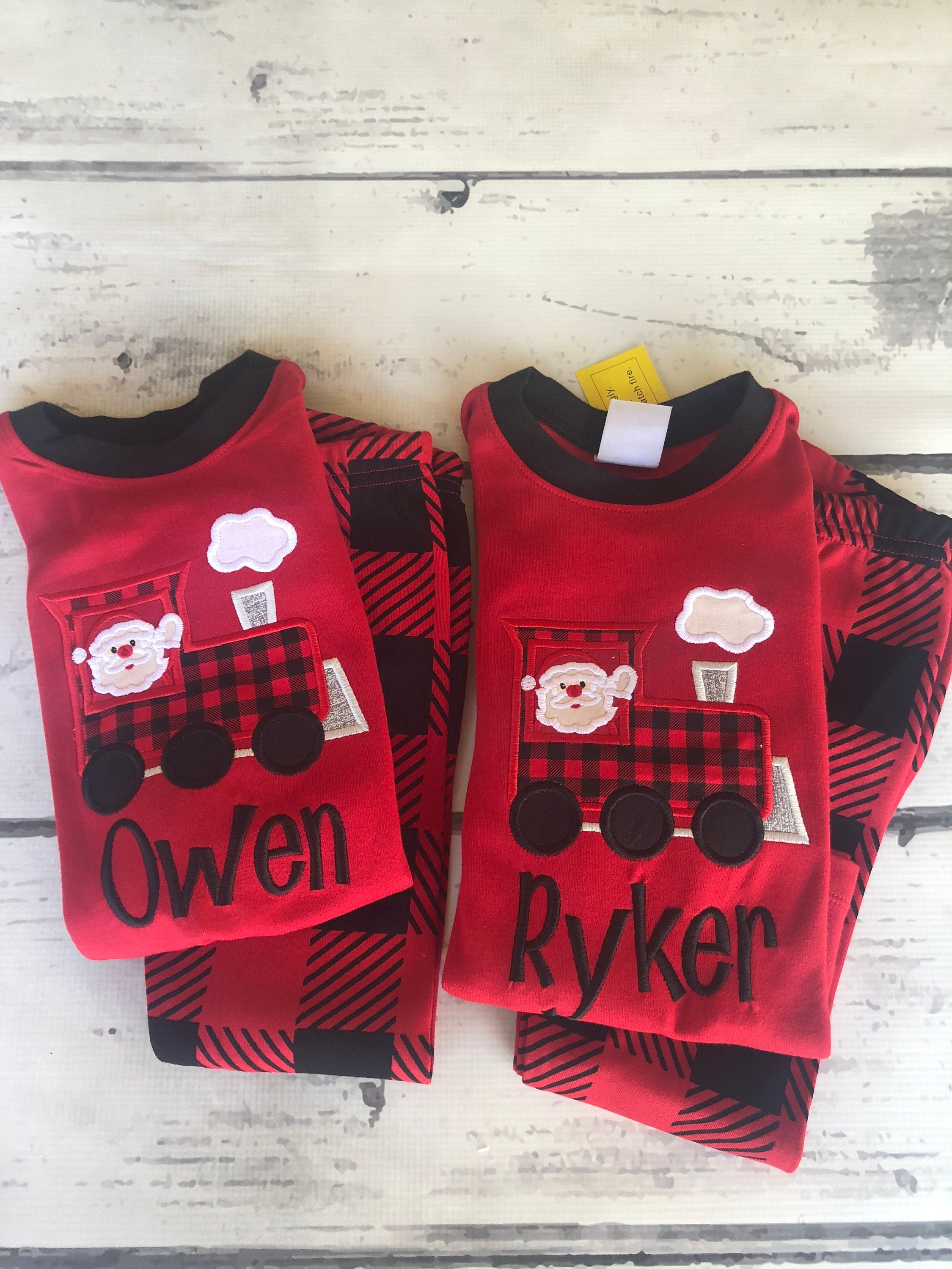 PRE-ORDER Christmas Train - Boy's Christmas PJs- Christmas Tree - Personalized Christmas PJs - Christmas Train Shirt - Christmas Train PJS