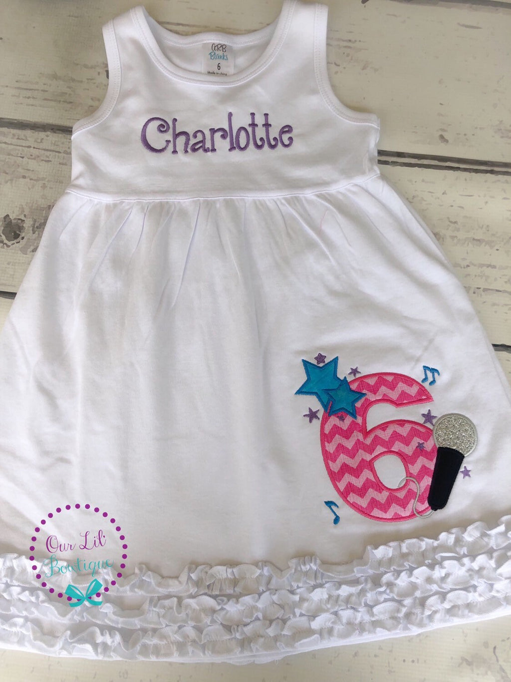 Microphone Birthday Dress: Personalized Music Birthday Outfit