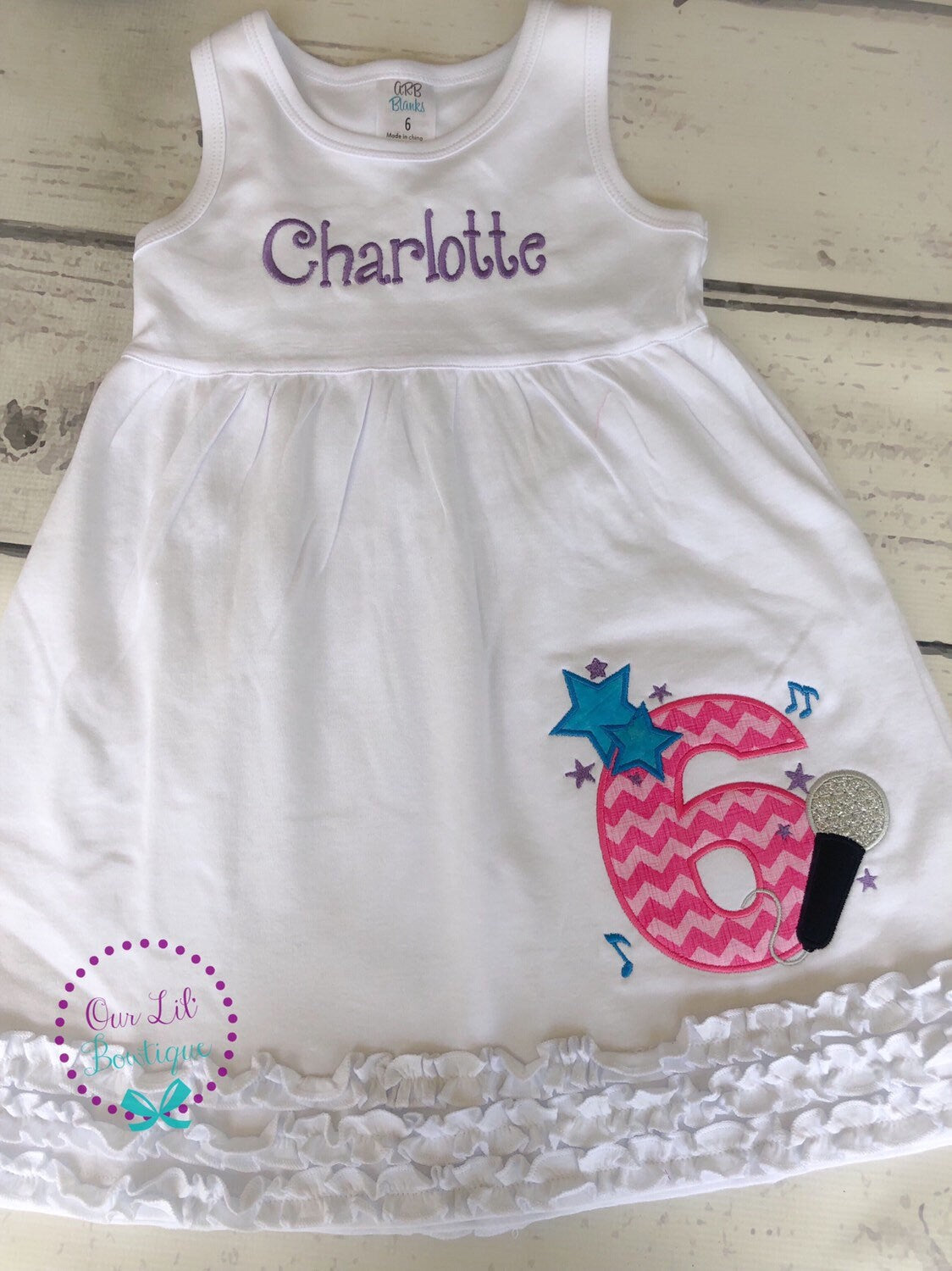 Microphone Birthday Dress: Personalized Music Birthday Outfit