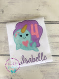Personalized Narwhal Birthday Applique Shirt - Summer Outfit