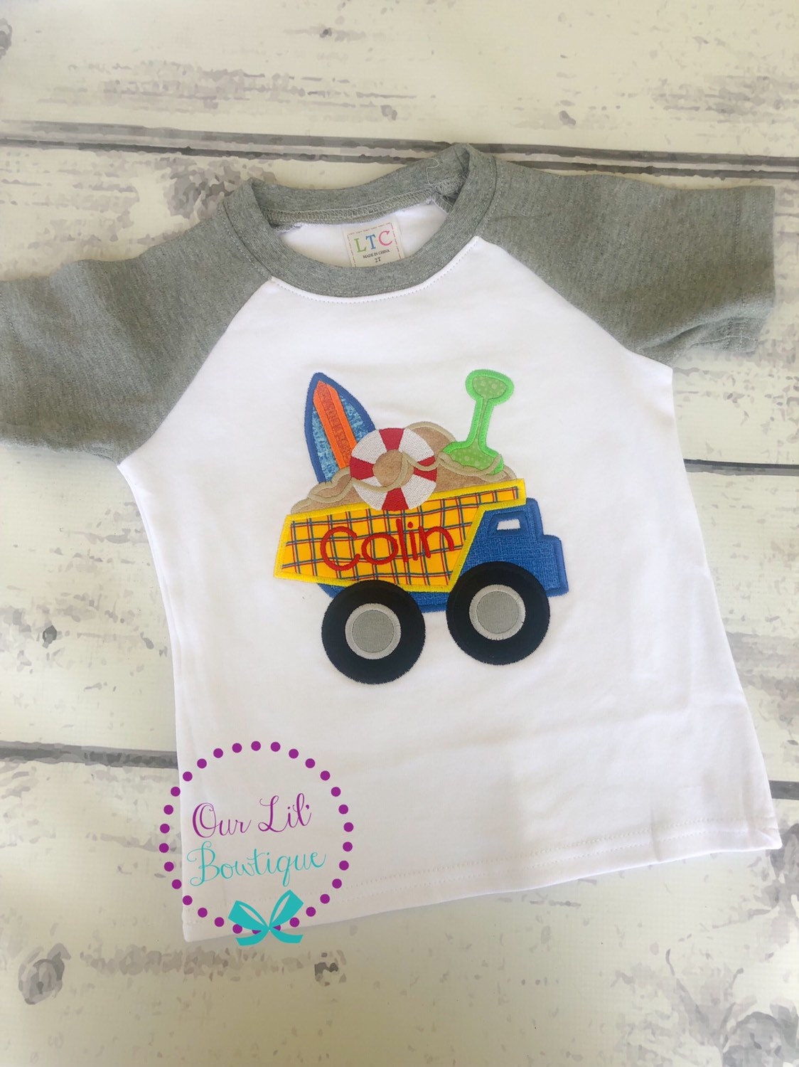 Embroidered Beach Truck Shirt: Personalized Summer Applique