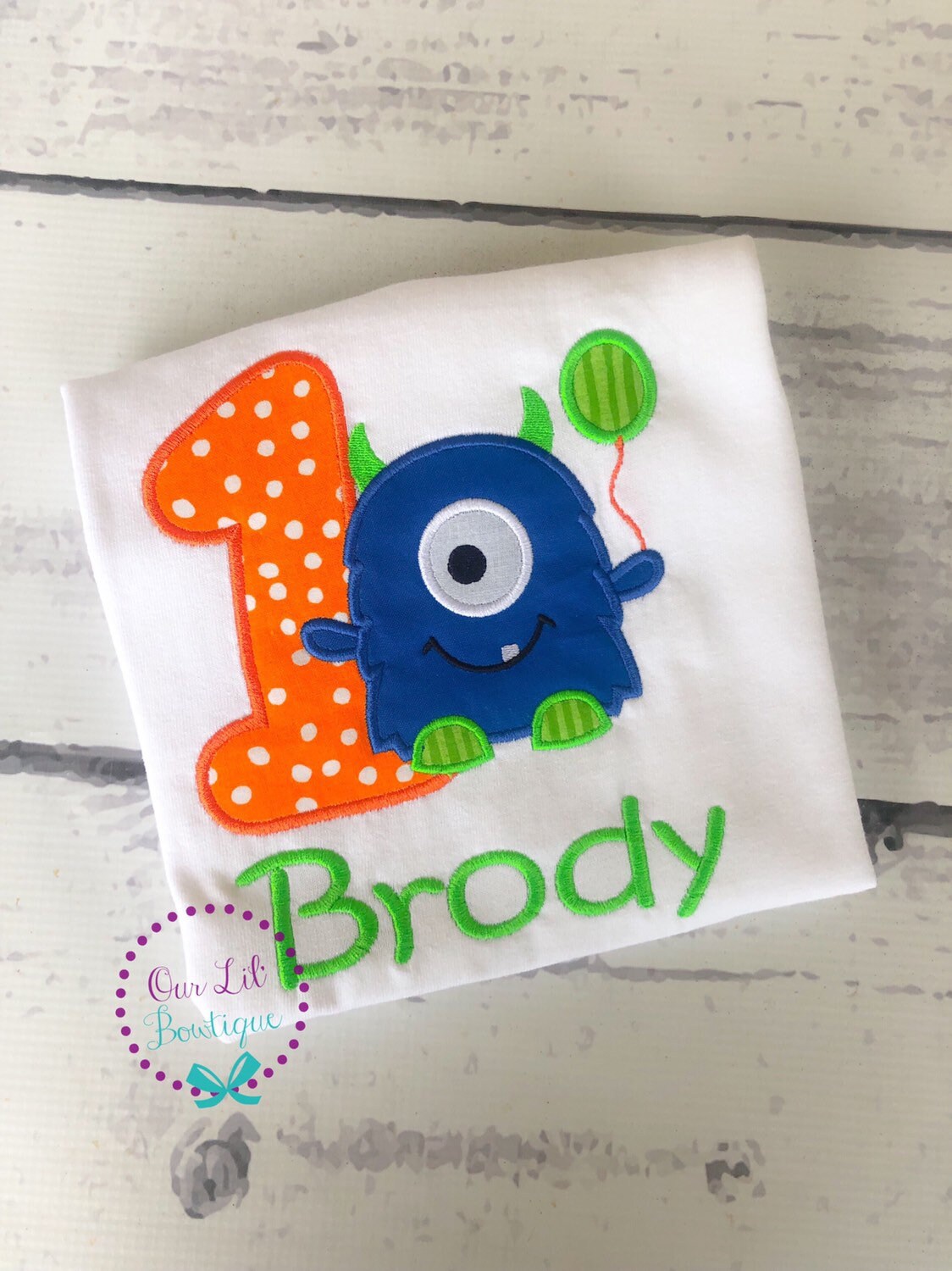 Personalized Monster 1st Birthday Shirt