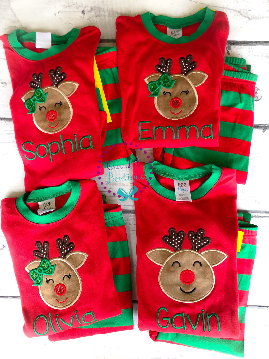 PRE-ORDER Reindeer Christmas Pajamas: Personalized Holiday PJs