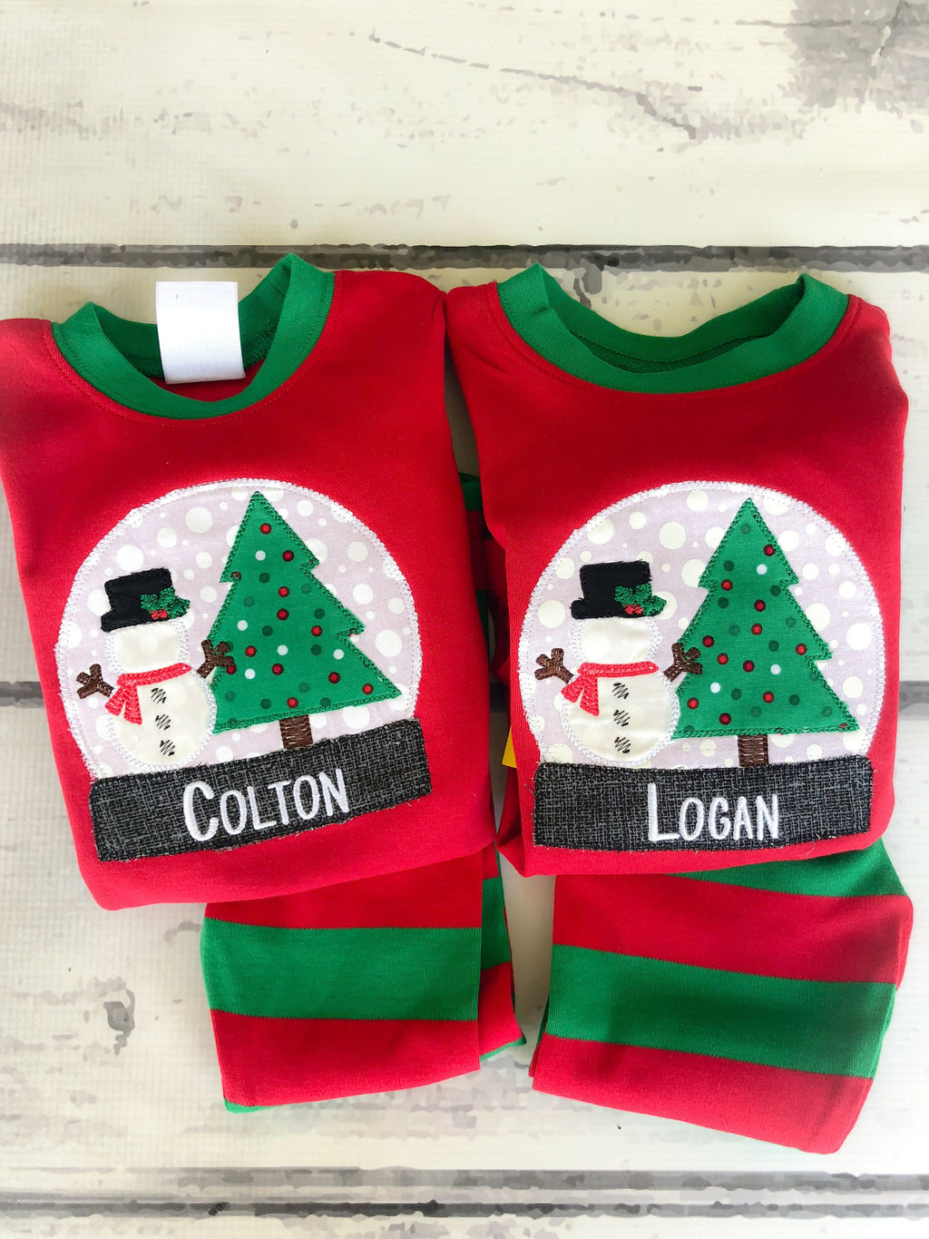 PRE-ORDER Snow Globe Christmas Pajamas: Personalized Snowman PJs