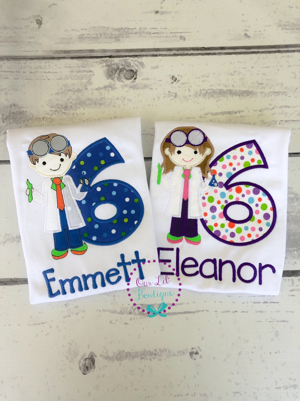 Personalized Scientist Birthday Shirt: Applique Outfit