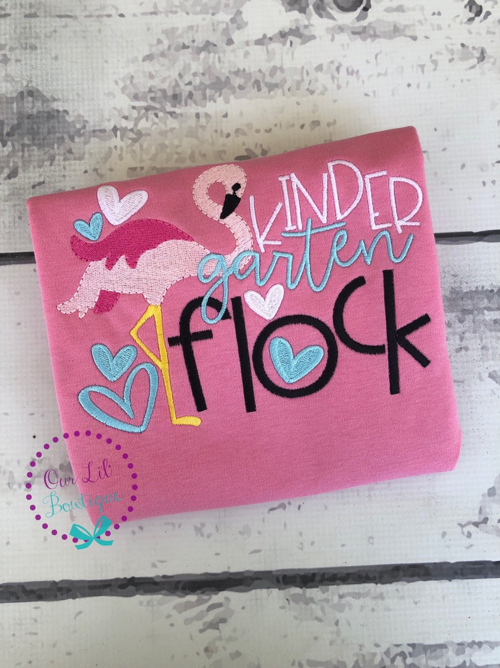 Embroidered Flamingo Back to School Shirt: Personalized School Dress