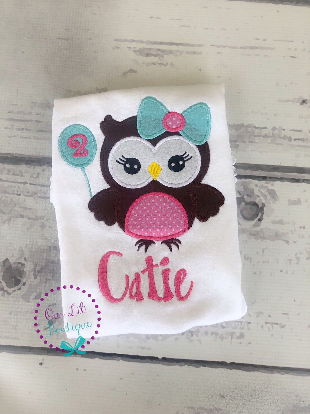 Personalized Owl Birthday Appliqué Shirt - Custom Name & Age