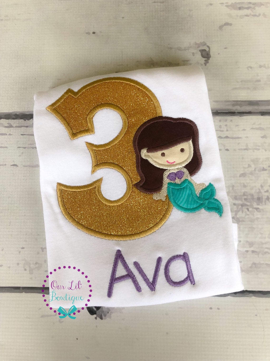 Mermaid Birthday Applique Shirt - Under the Sea Party
