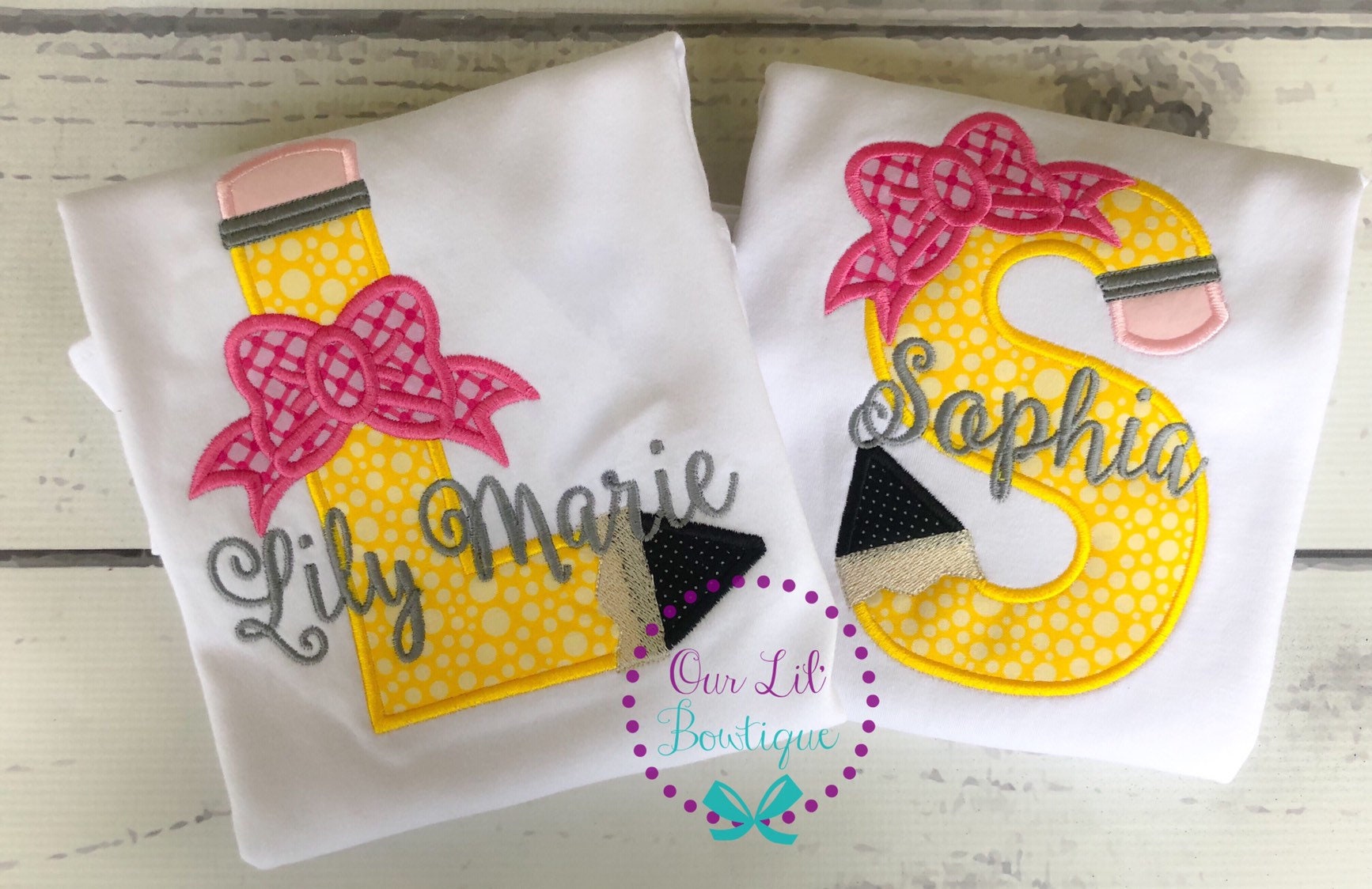 Pencil Shirt - Pencil Back to School Shirt - School Shirt - Preschool Shirt -Monogram Shirt - School Supplies - Kindergarten Shirt - Girl