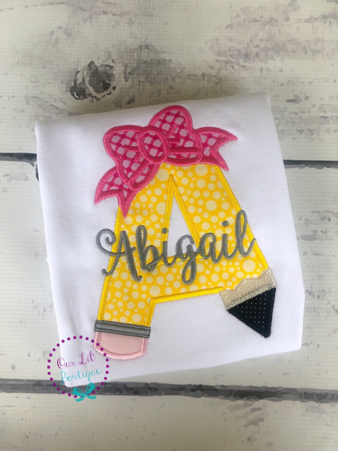 Pencil Shirt - Pencil Back to School Shirt - School Shirt - Preschool Shirt -Monogram Shirt - School Supplies - Kindergarten Shirt - Girl