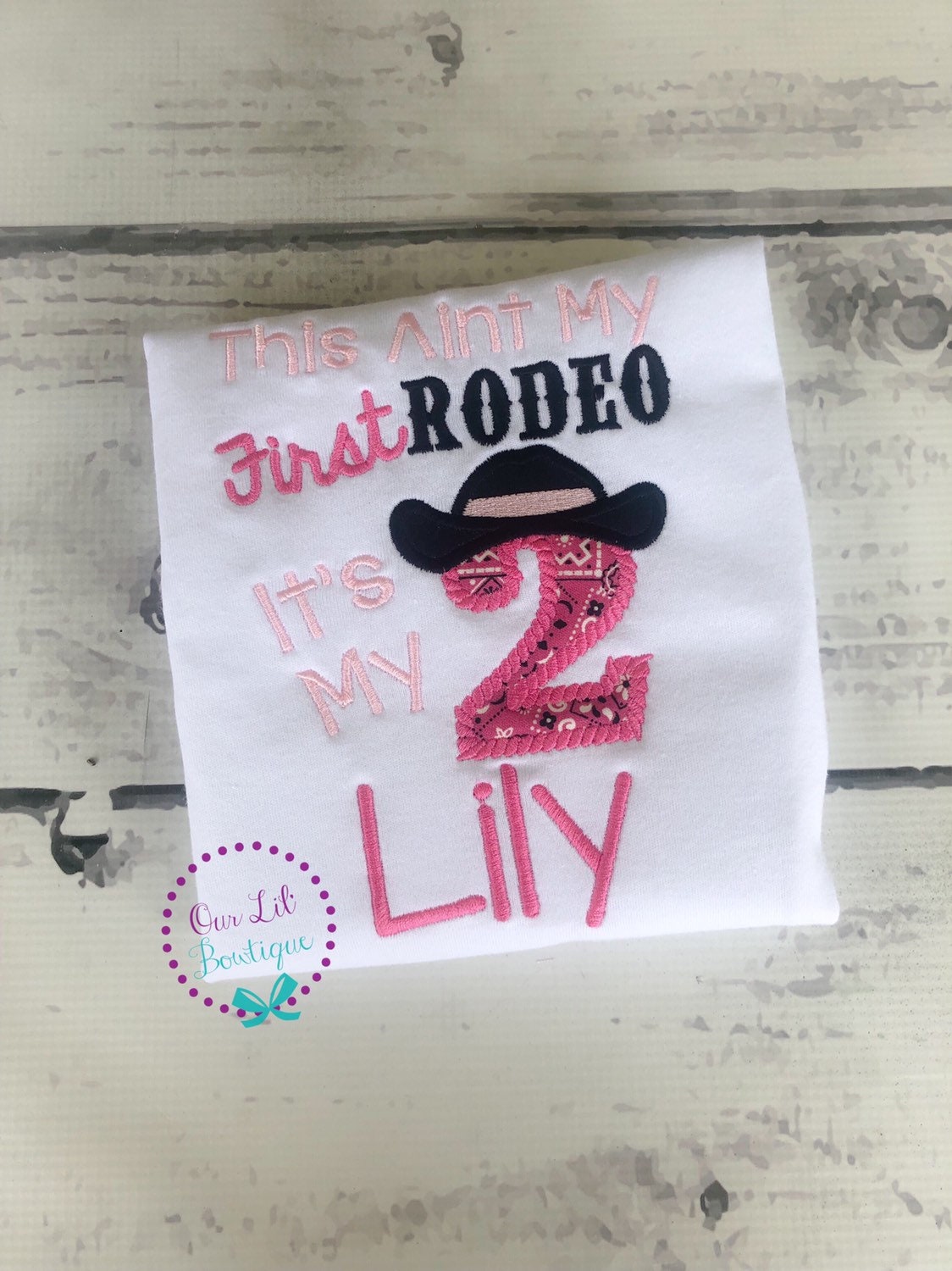 Cowgirl 2nd Birthday Shirt: Personalized Rodeo Appliqué