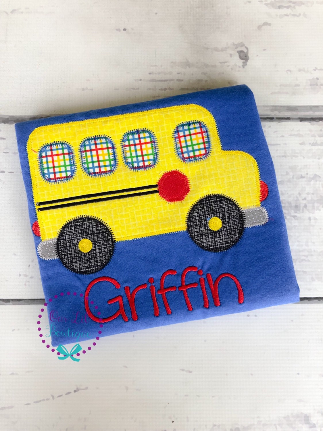 Applique School Bus Shirt: Personalized Back to School Outfit