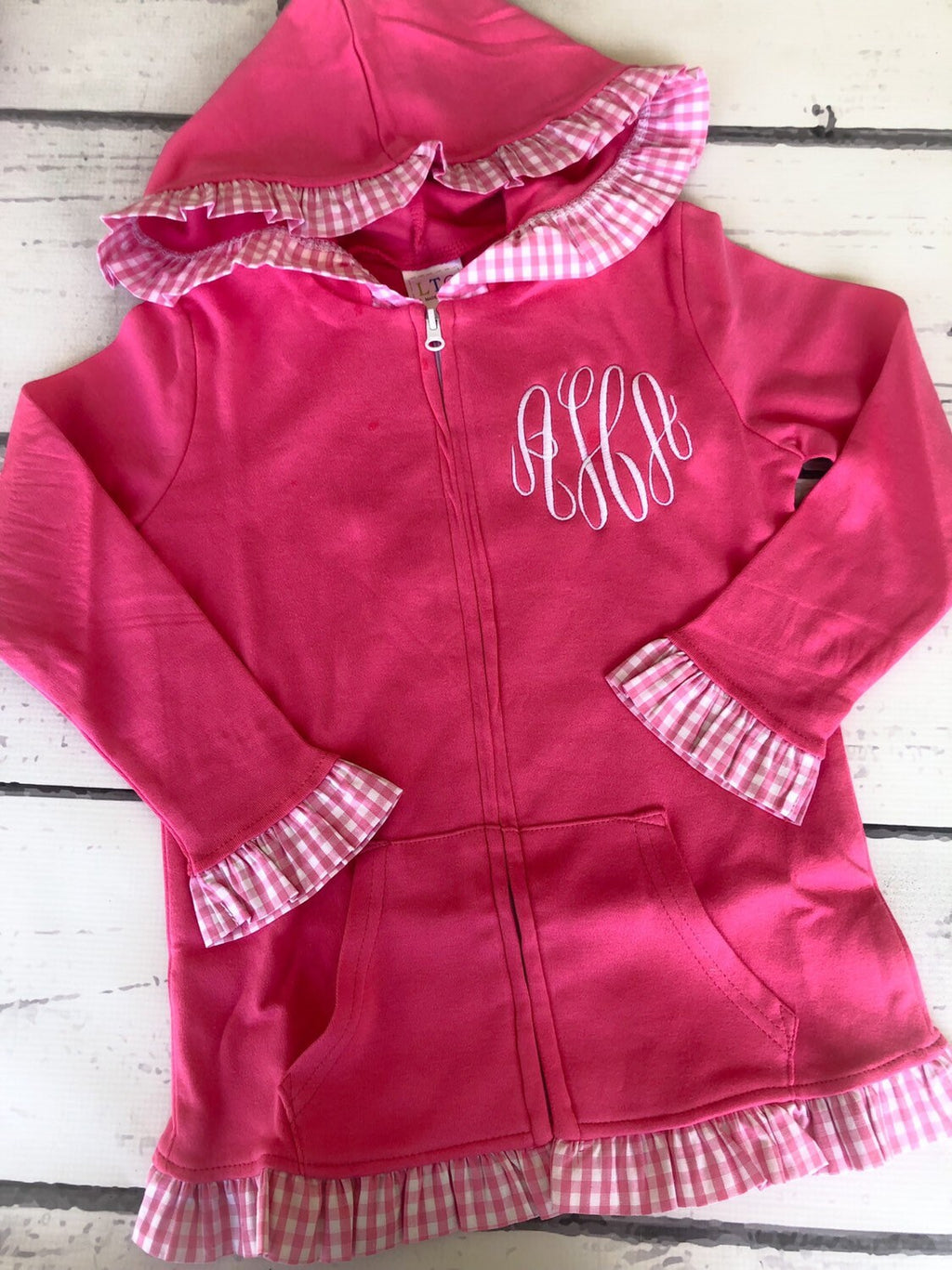 Personalized Kids Zip Up - Personalized Kids Pullover - Monogrammed Pullover - Boys Monogram Zip Up - Gingham - Girls Monogram Zip Up