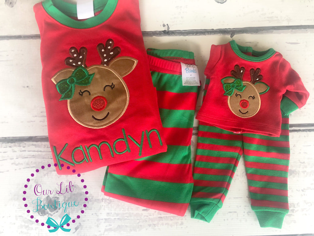 PRE-ORDER Reindeer Christmas Pajamas: Personalized Holiday PJs