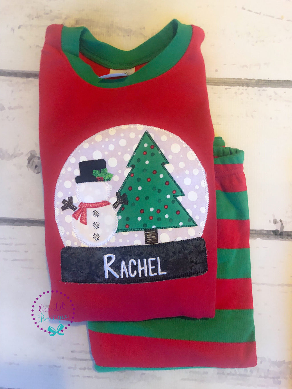 PRE-ORDER Snow Globe Christmas Pajamas: Personalized Snowman PJs