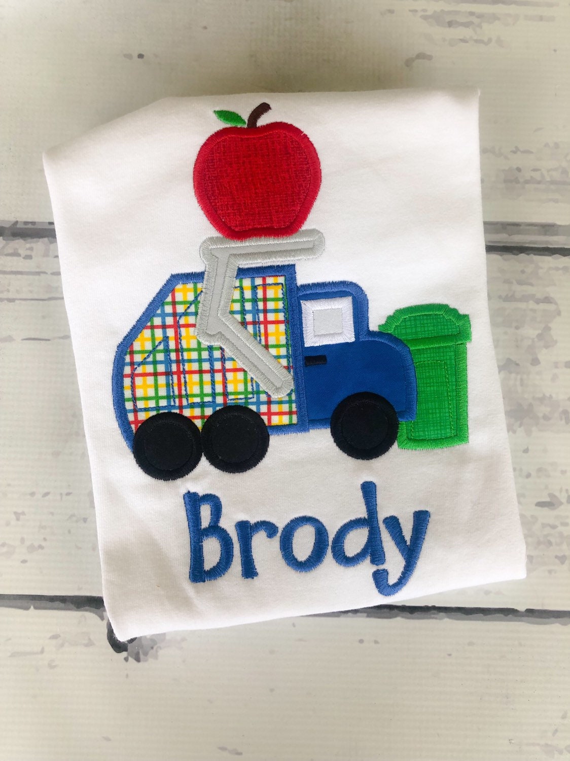 School Shirt - Preschool Shirt - Truck Shirt - Garbage Truck - Kindergarten Shirt - Boy Back to School Shirt - Trash Truck Shirt
