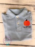 Pumpkin Monogram Polo - Thanksgiving Fall Shirt