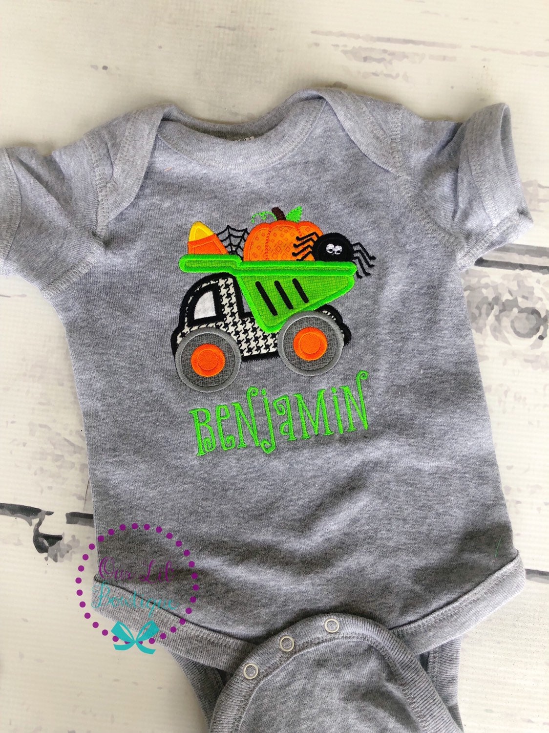 Halloween Dump Truck Shirt: Candy Corn Construction, Personalized