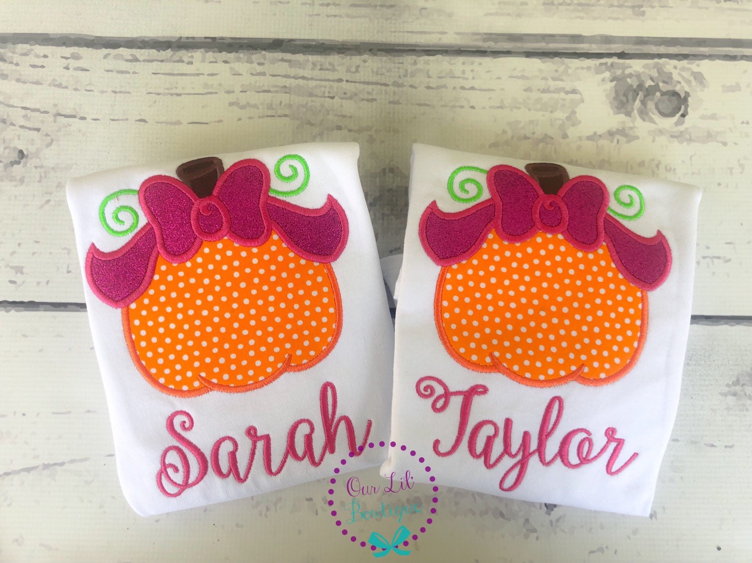 Girls Pumpkin Appliqué Shirt: Halloween Birthday Monogram