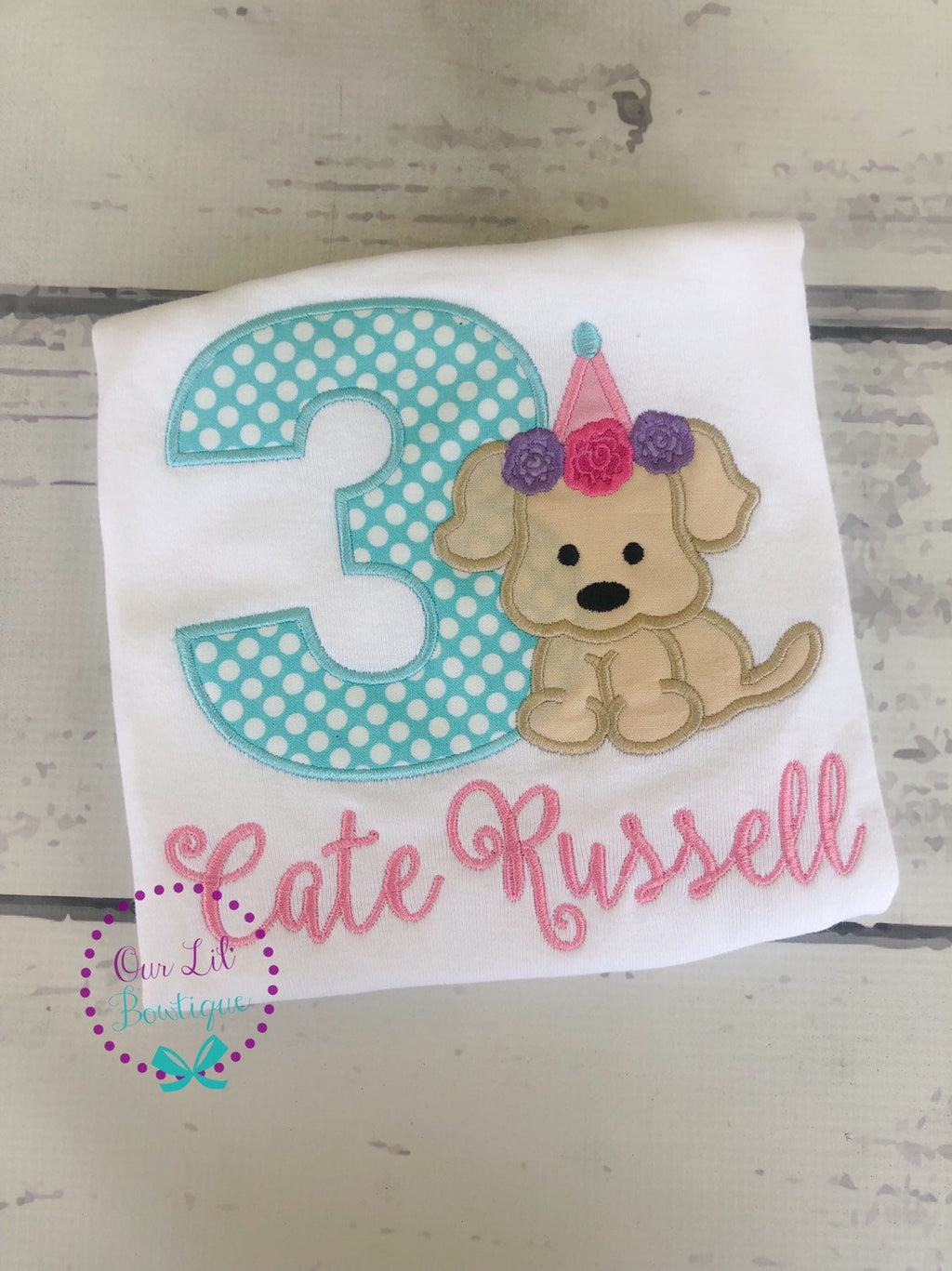 Puppy Birthday Shirt - Puppy Shirt - Personalized - Applique Shirt - Dog Birthday - Birthday Shirt- Personalized Birthday - Puppy Birthday