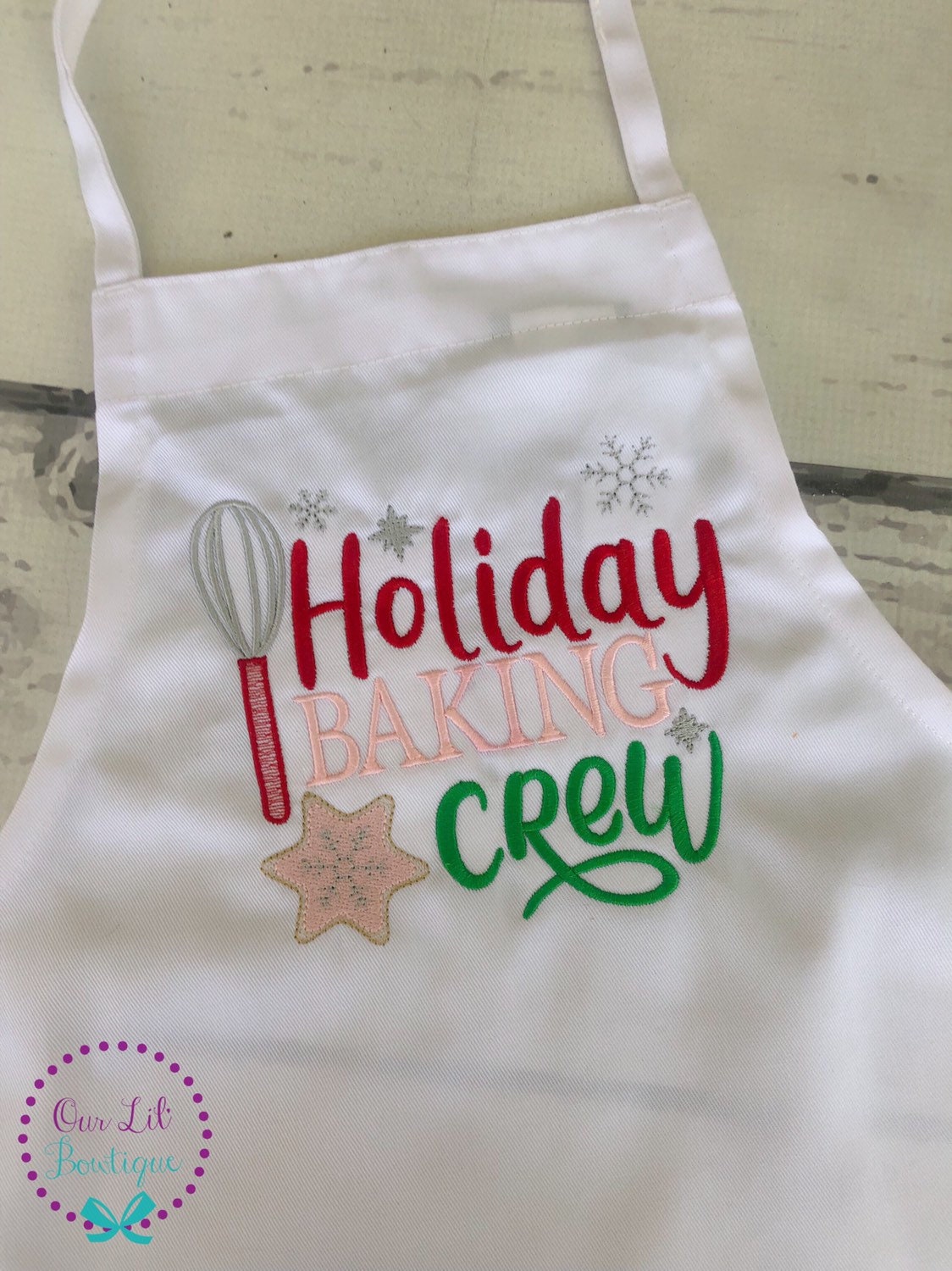 Holiday Baking Crew Apron - Personalized Apron - Personalized Gingerbread - Kids Apron - Adult Apron - Christmas Apron - Cooking Apron