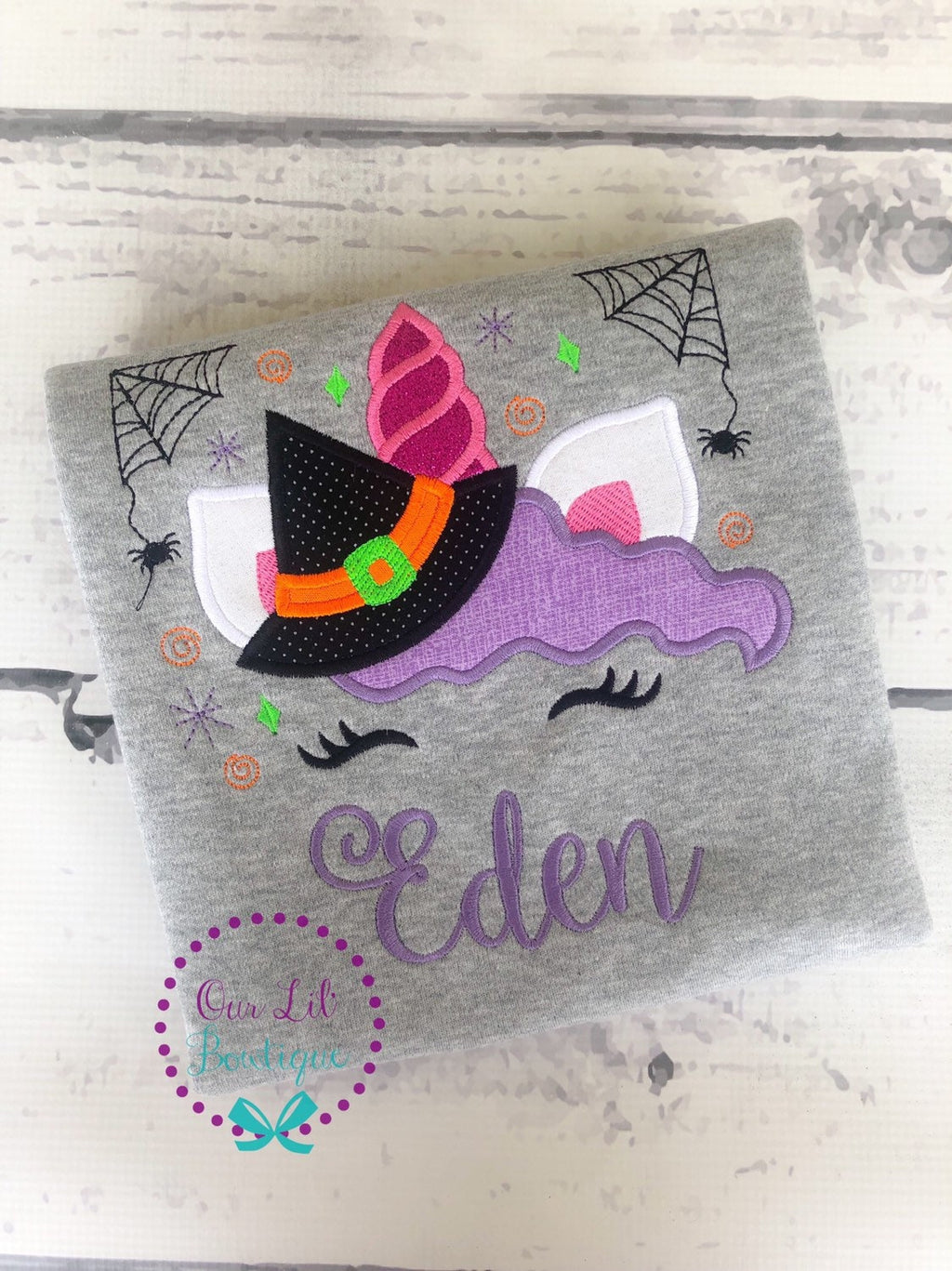 Witch Unicorn Halloween Shirt - Personalized Girls Tee