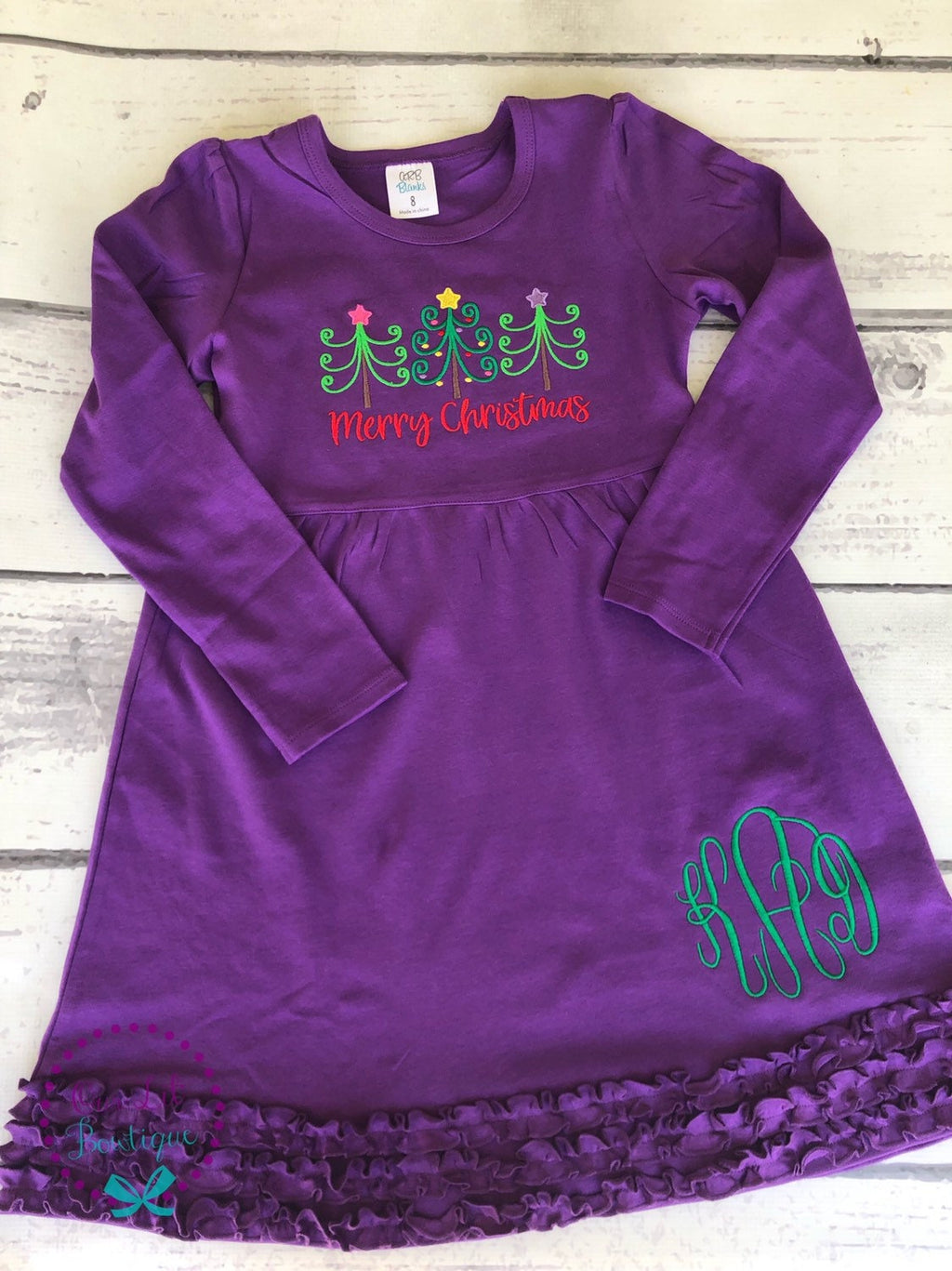 Personalized Christmas Dress - Christmas Tree Dress - Christmas Trees - Christmas Dress - Monogrammed Christmas Dress - Christmas - Girls
