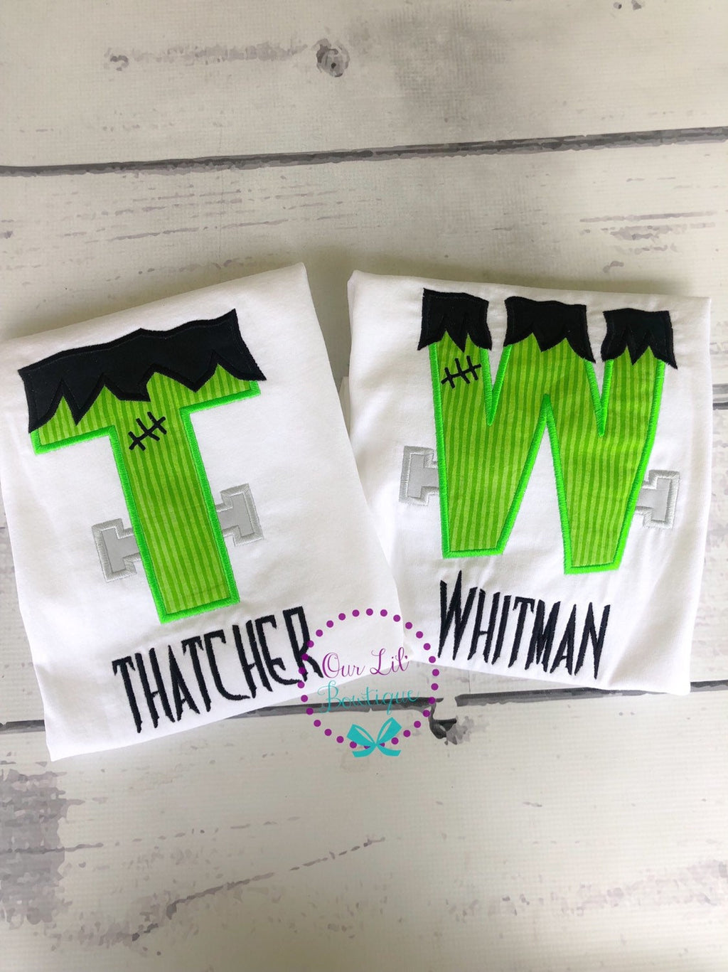 Frankenstein Applique Halloween Shirt - Personalized Monster Tee