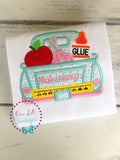 Personalized Back to School Shirt: Embroidered School Supply Truck Applique