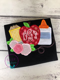 School Shirt - School Dress - Girls Apple Dress - Monogram School Dress - Kindergarten Shirt -Preschool Dress-Monogram- Apples-School Supply
