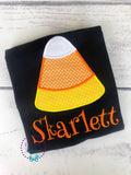 Candy Corn Applique Halloween Shirt - Girls Ruffle Tee