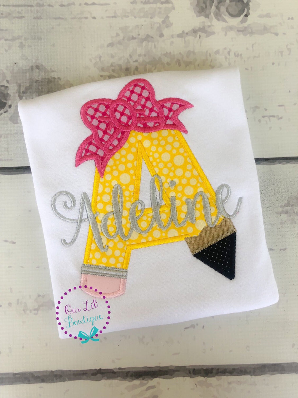 Pencil Shirt - Pencil Back to School Shirt - School Shirt - Preschool Shirt -Monogram Shirt - School Supplies - Kindergarten Shirt - Girl