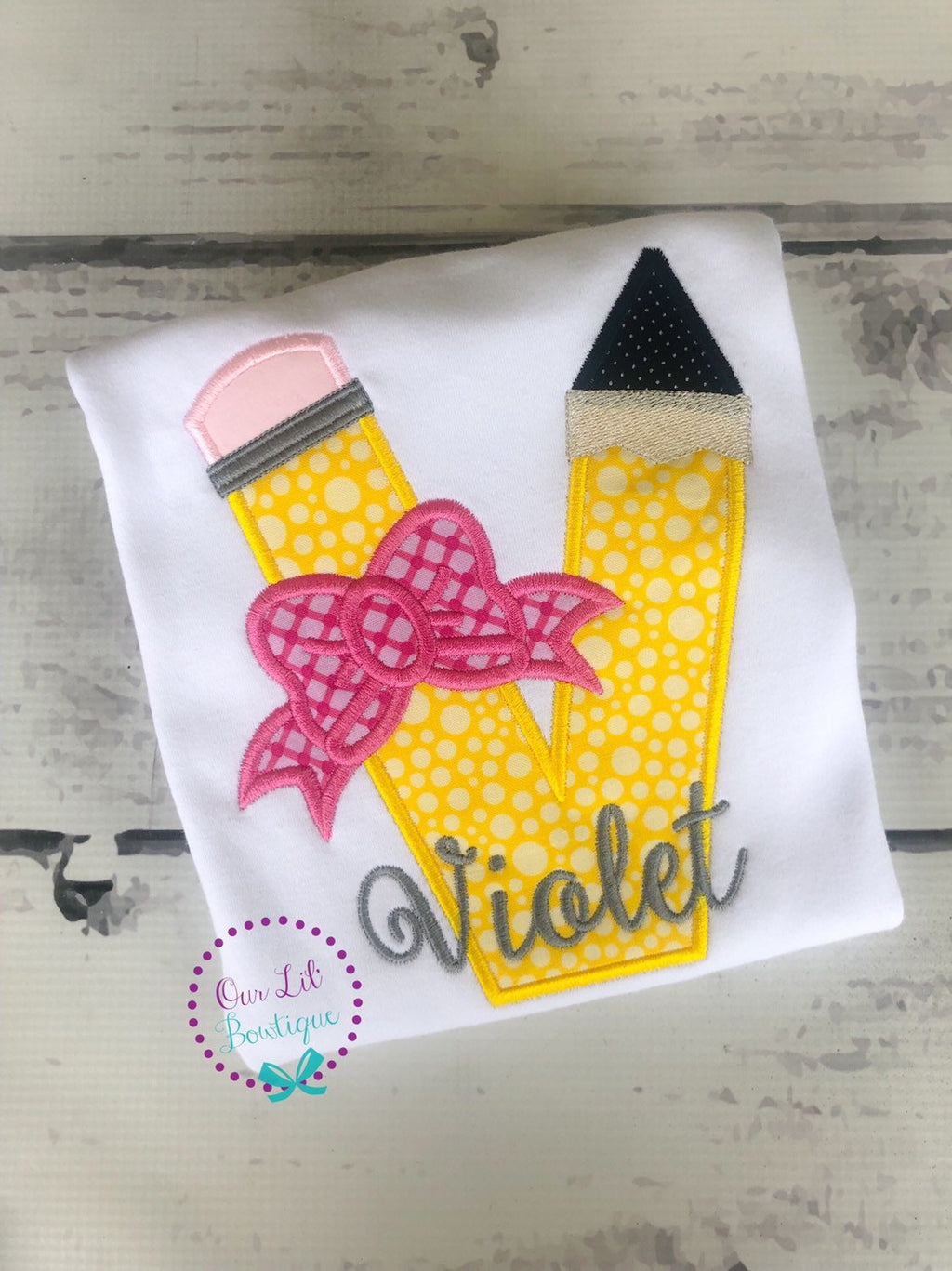 Pencil Shirt - Pencil Back to School Shirt - School Shirt - Preschool Shirt -Monogram Shirt - School Supplies - Kindergarten Shirt - Girl