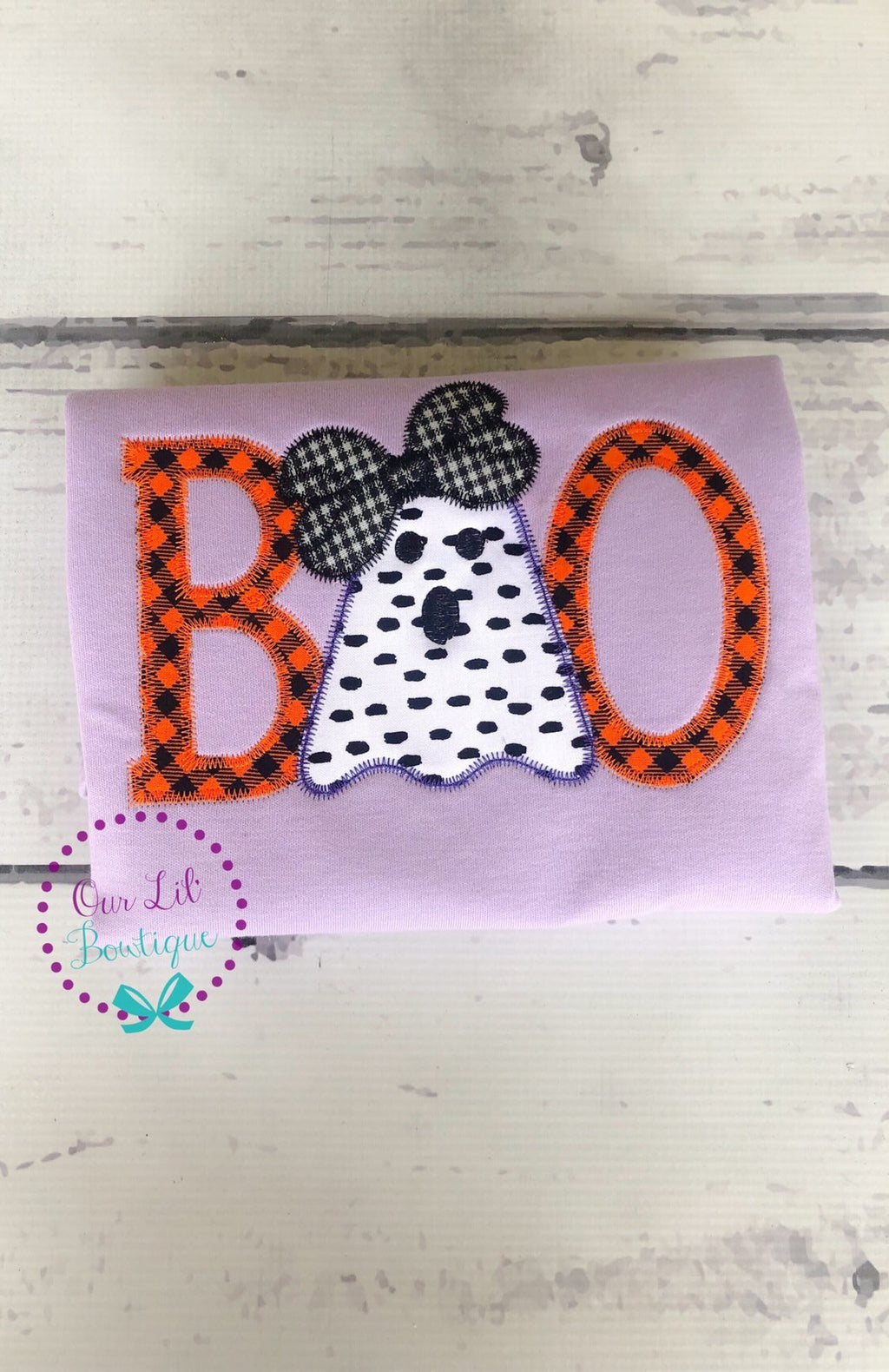 Ghost Applique Halloween Shirt - Personalized BOO Shirt