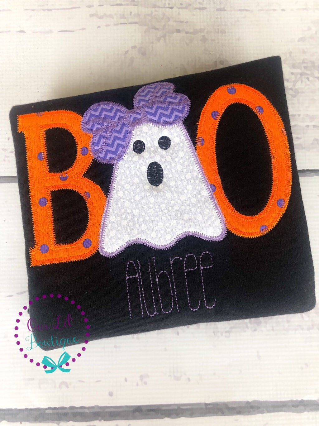 Ghost Applique Halloween Shirt - Personalized BOO Shirt