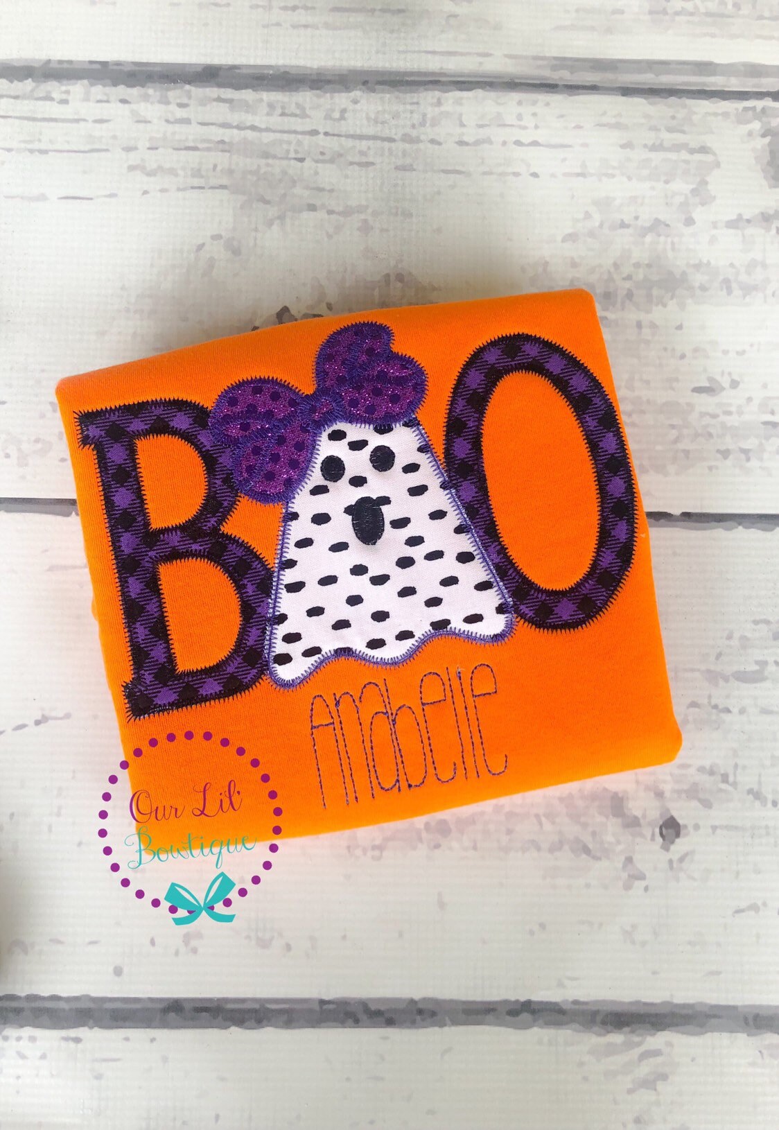 Ghost Applique Halloween Shirt - Personalized BOO Shirt