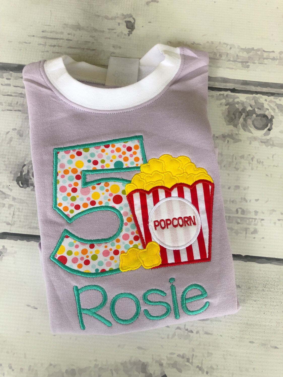 Personalized Popcorn Birthday Shirt: Movie Party Outfit