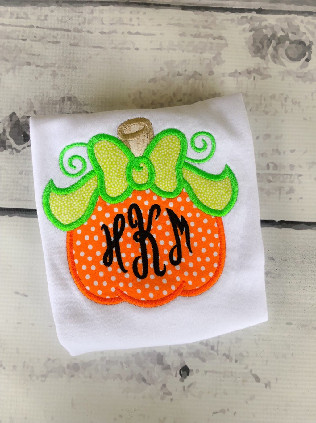 Girls Pumpkin Appliqué Shirt: Halloween Birthday Monogram