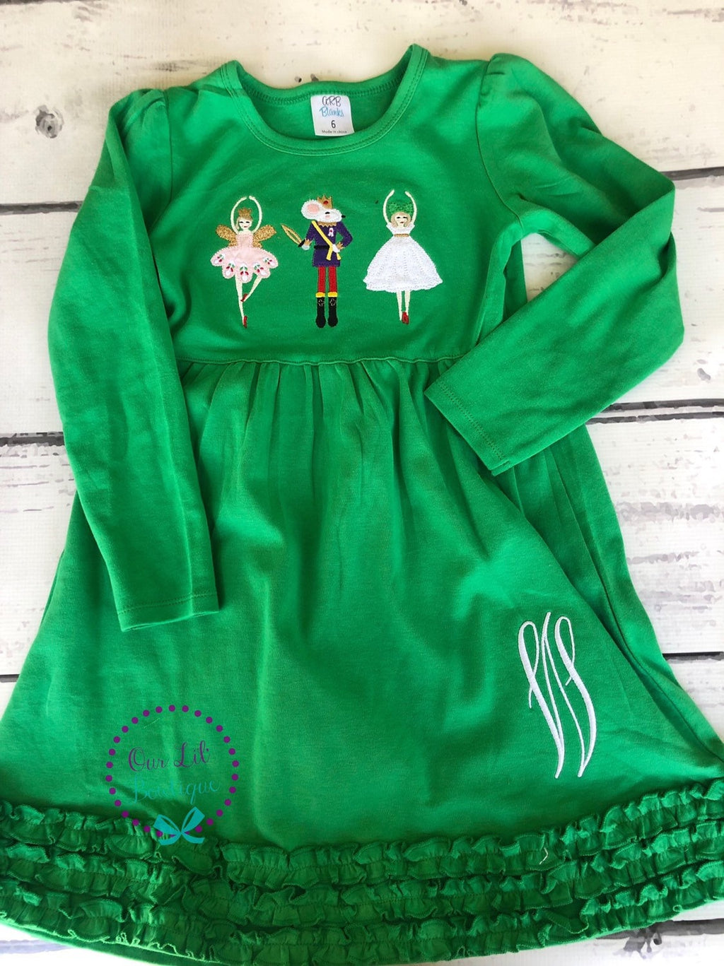 Personalized Nutcracker Christmas Dress: Monogrammed Girls Holiday Outfit