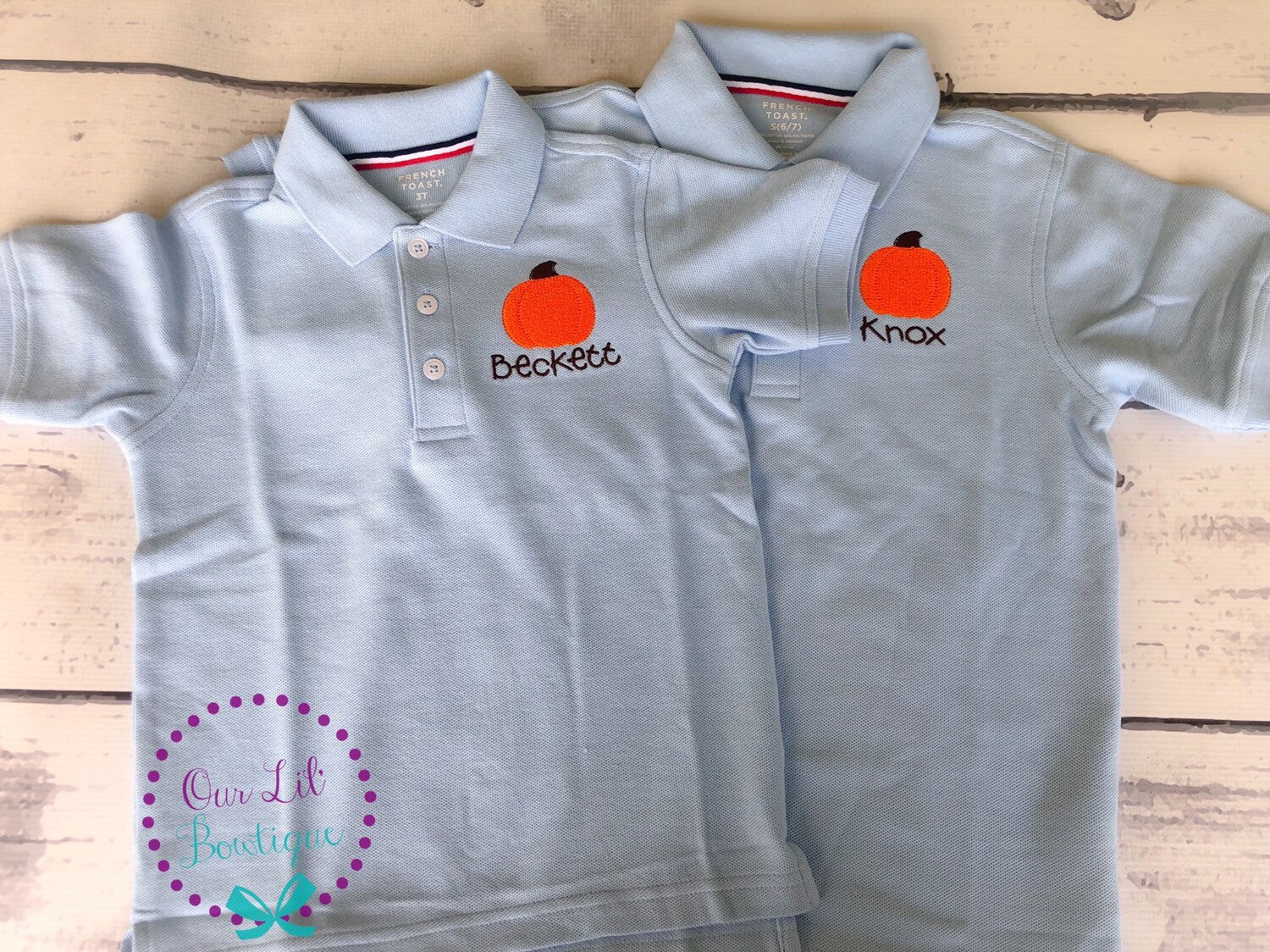 Pumpkin Monogram Polo - Thanksgiving Fall Shirt