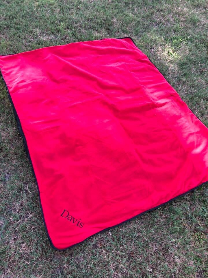 Personalized Fleece Picnic Blanket: Monogrammed Sports Blanket