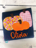 Girls Pumpkin Applique Shirt: Personalized Fall Birthday Outfit