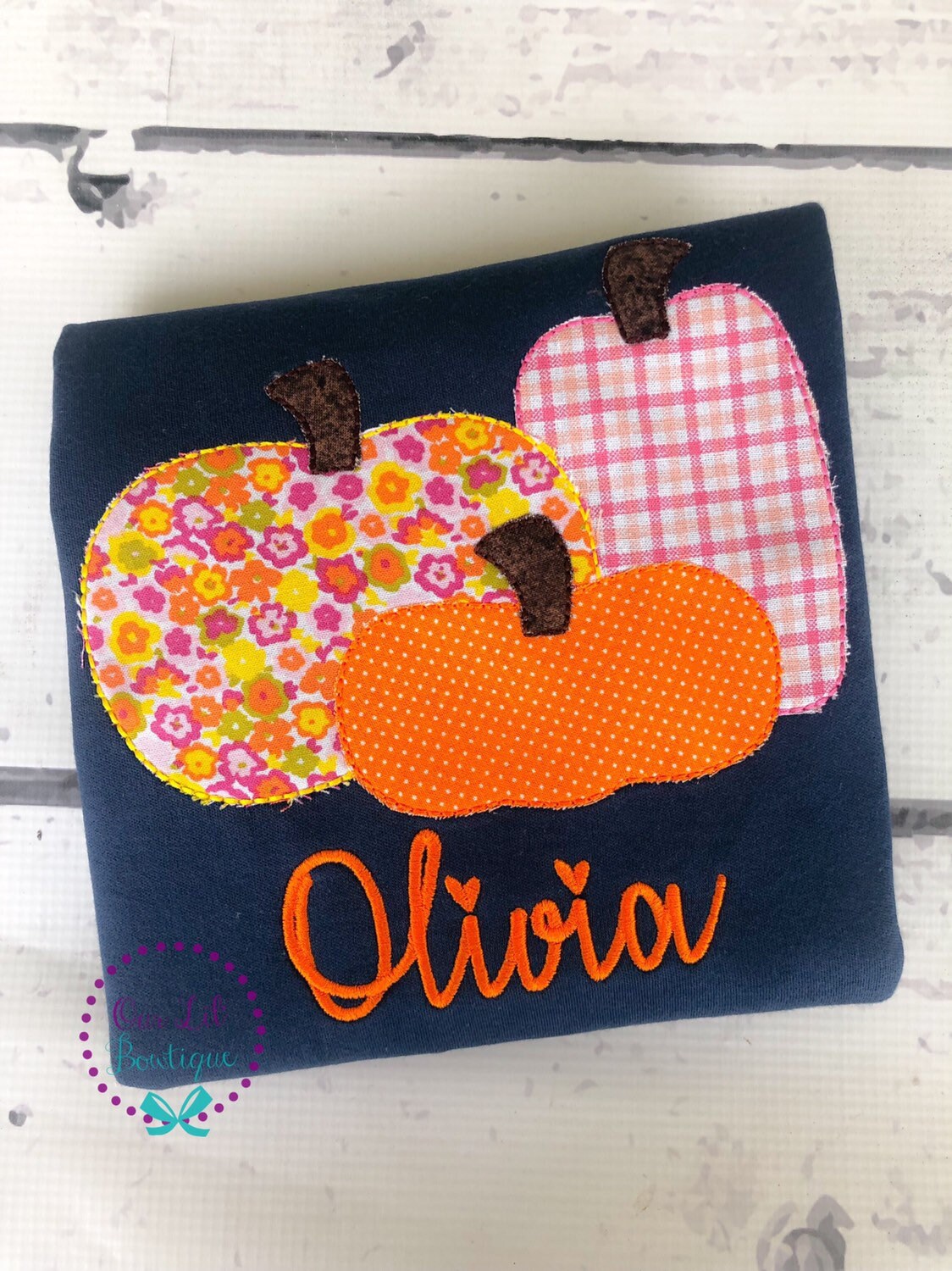 Girls Pumpkin Applique Shirt: Personalized Fall Birthday Outfit