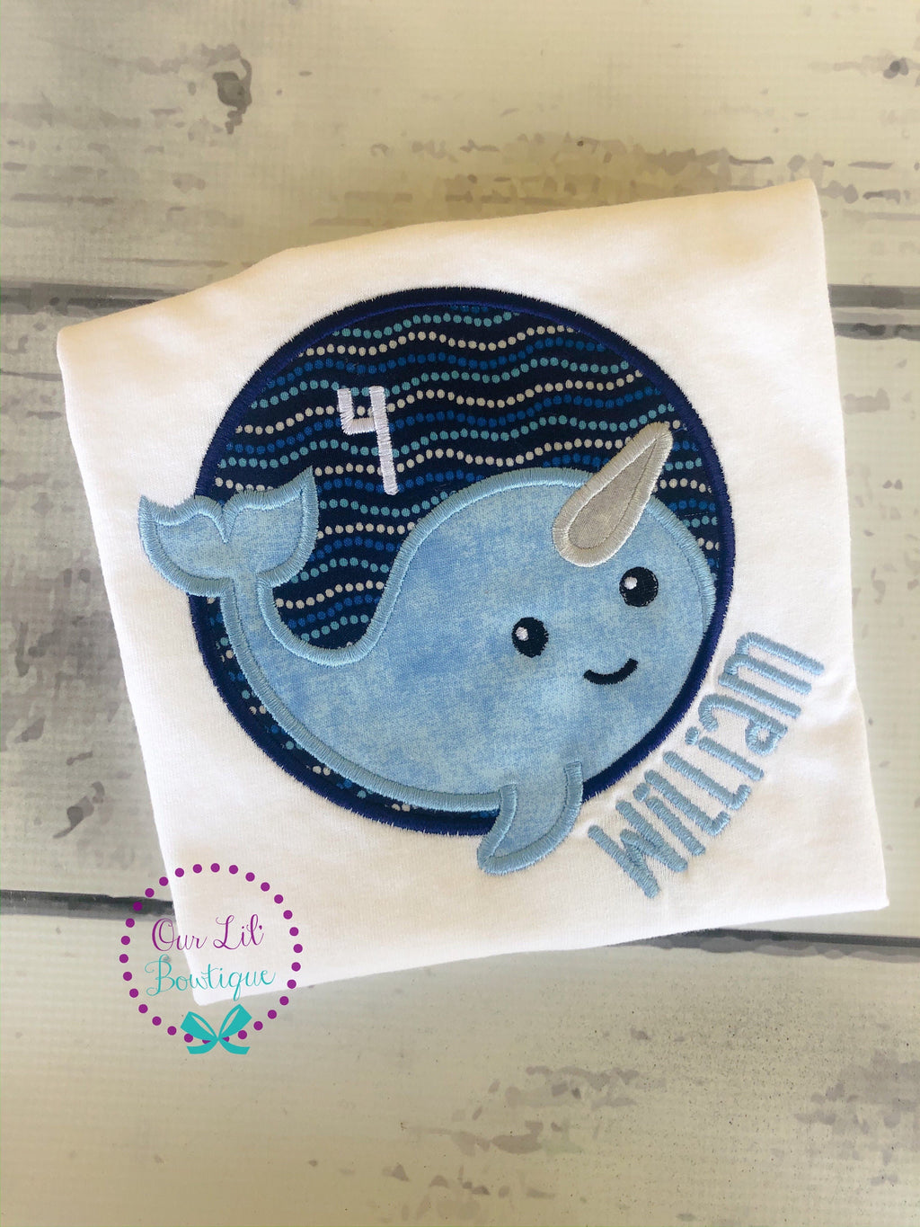 Personalized Narwhal Shirt - Girl Narwhal Shirt - Boy Narwhal Shirt - Cute Narwhal Applique - Narwhal Applique - Summer Shirt - Birthday