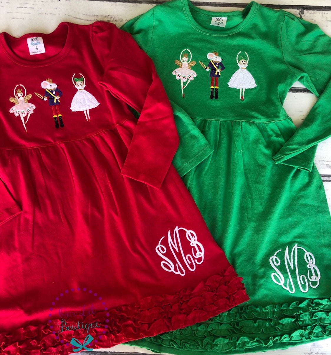Personalized Nutcracker Christmas Dress: Monogrammed Girls Holiday Outfit