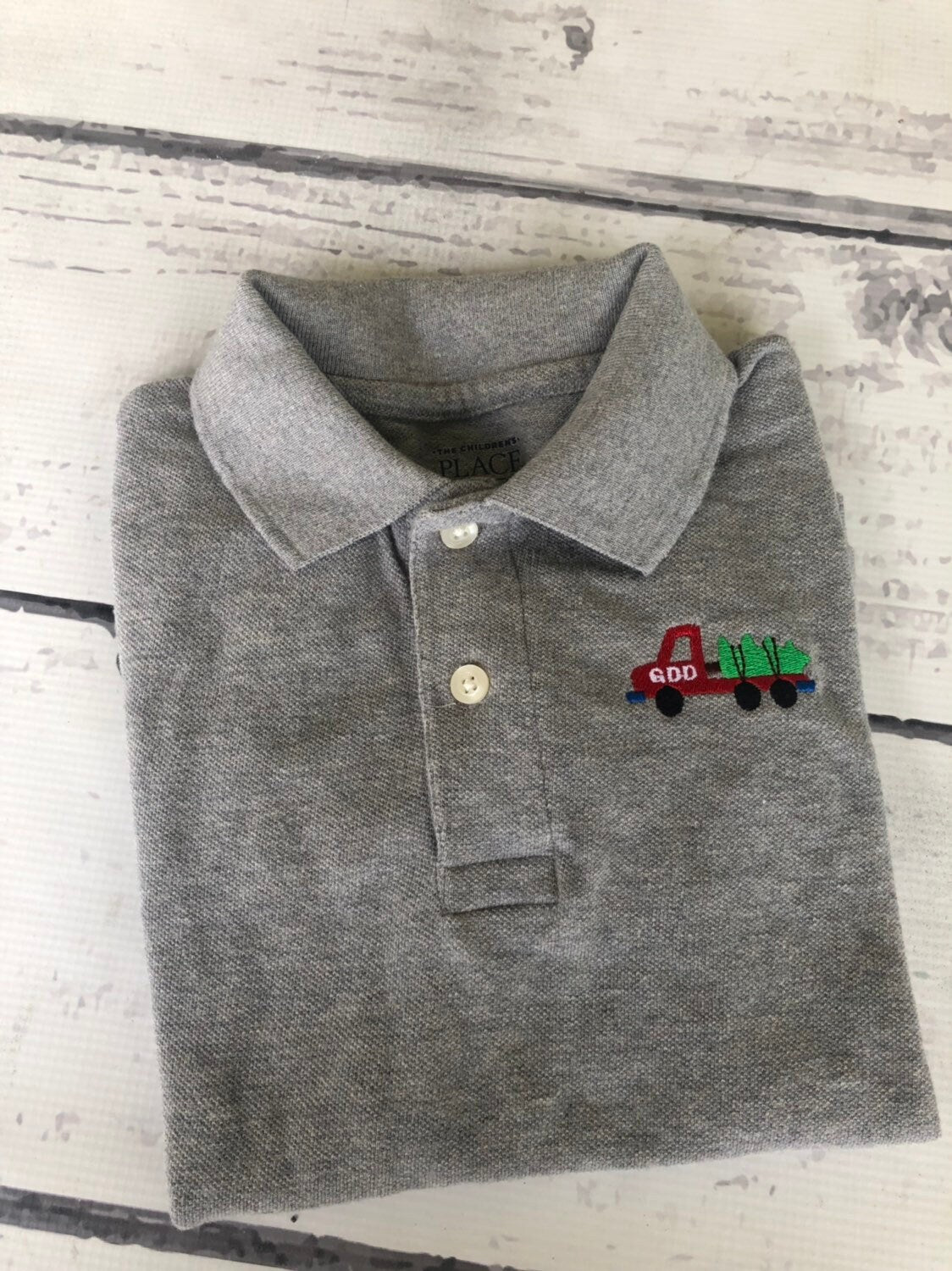 Embroidered Christmas Truck Polo - Personalized Tree Shirt - Monogram Polo Shirt