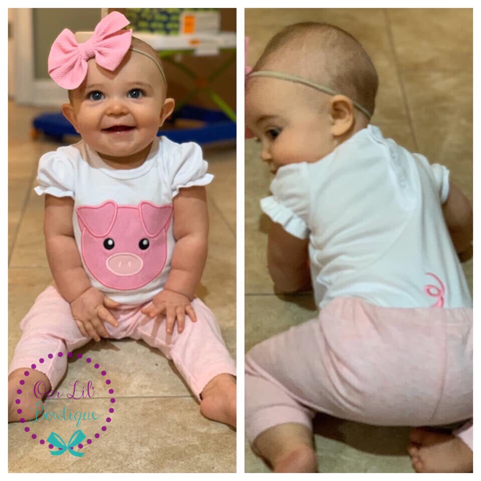 Pig Appliqué Shirt: Personalized Farm Birthday Outfit