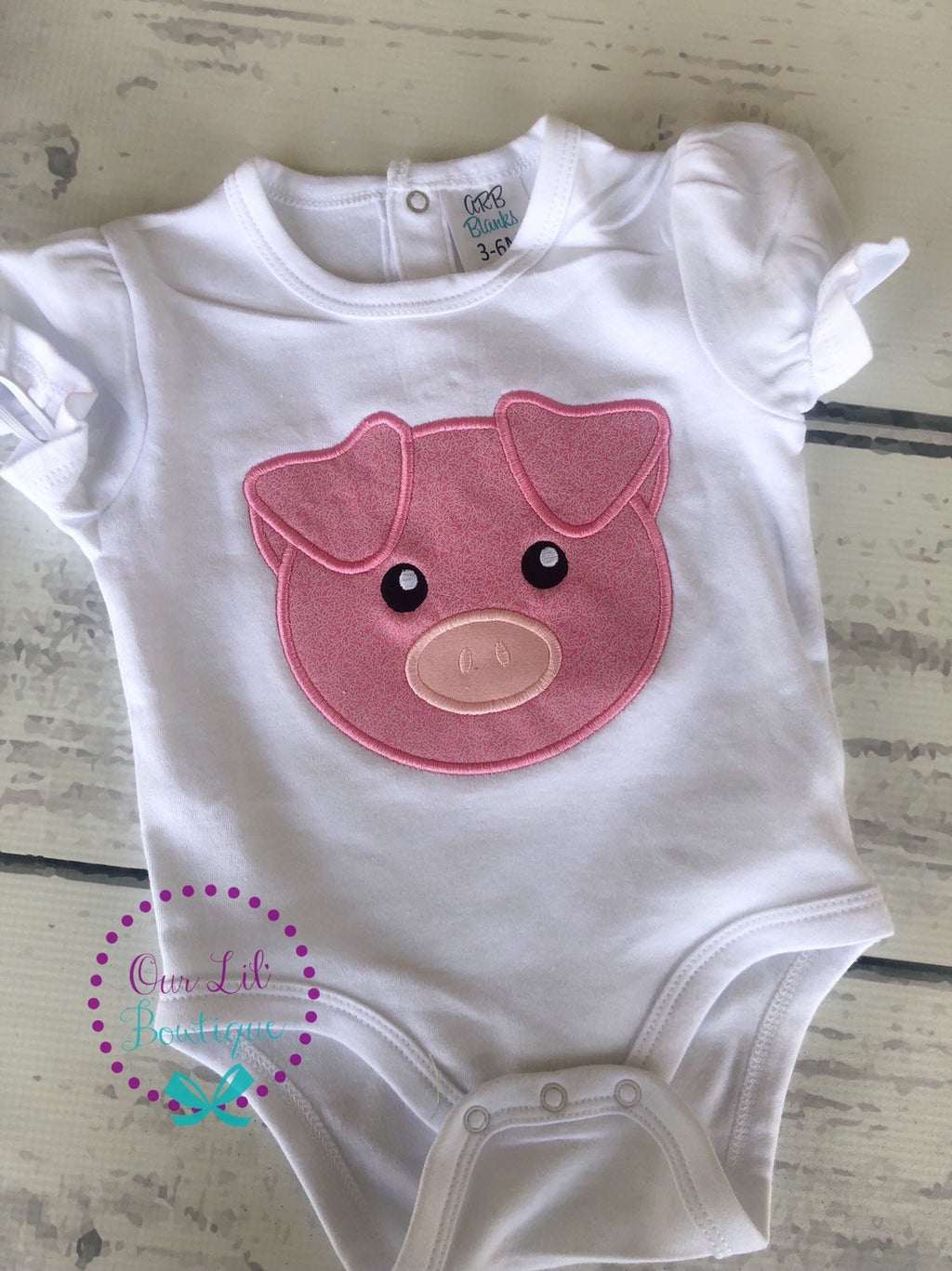 Pig Appliqué Shirt: Personalized Farm Birthday Outfit