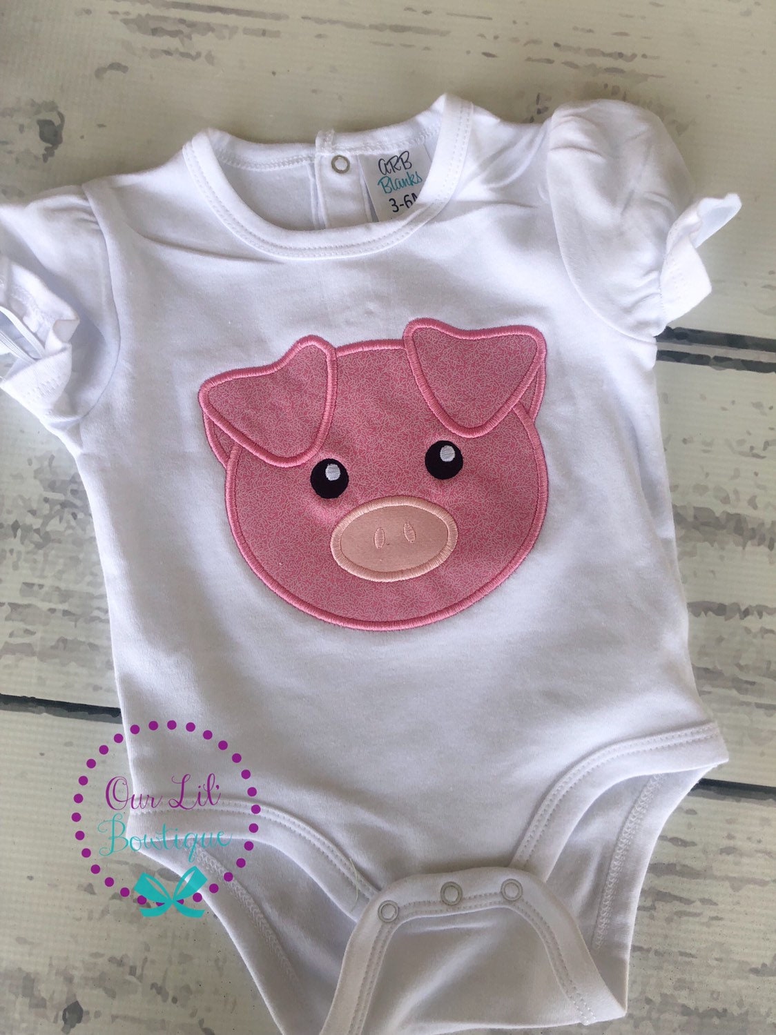 Pig Appliqué Shirt: Personalized Farm Birthday Outfit