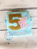 Tea Party Birthday Shirt: Teapot Outfit, Personalized First Birthday